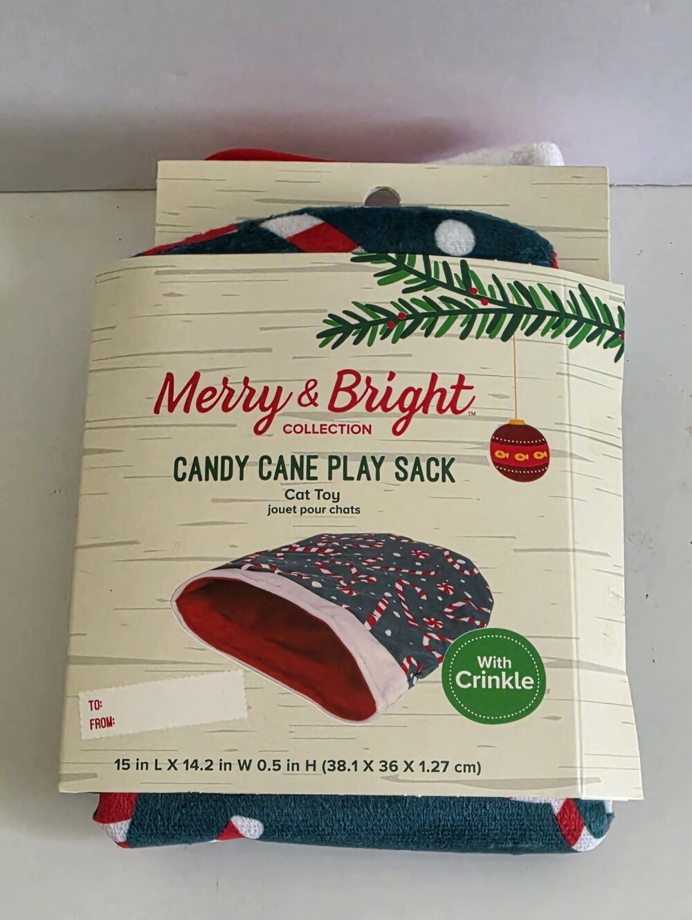 Merry & Bright Candy Cane Play Sack - Red & Dark Green